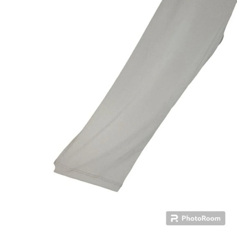 Grey Funnel Neck Front Key Hole 3/4 Sleeve